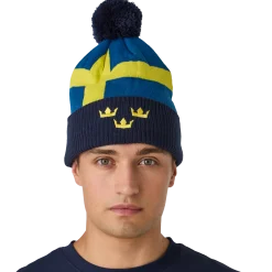 Sale Sweden Flag Pom Knit Flag|Mützen