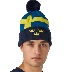 Sale Sweden Flag Pom Knit Flag|Mützen